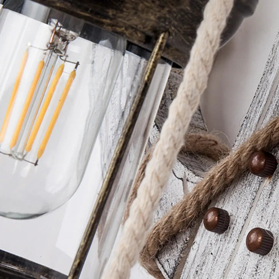 wandleuchte vintage holz rustikales amerikanisches Laternen - Clowas.de