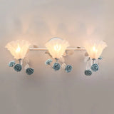 Wandleuchte zweiflammig vintage weiß nordisch Blume - Clowas.de