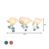 Wandleuchte zweiflammig vintage weiß nordisch Blume - Clowas.de