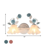 Wandleuchte zweiflammig vintage weiß nordisch Blume - Clowas.de