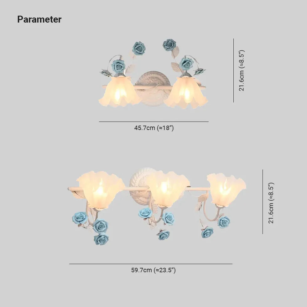 Wandleuchte zweiflammig vintage weiß nordisch Blume - Clowas.de