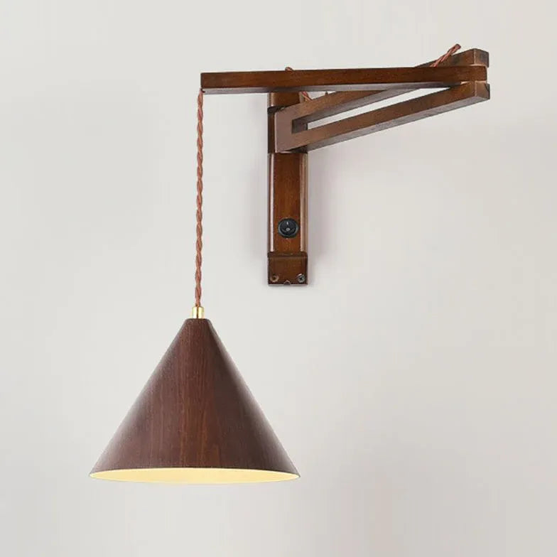 wandleuchten mit arm aus holz faltbar minimalistisch - Clowas.de