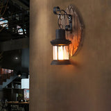 wandleuchten retro vintage Amerikanische Laterne Schiffsholz - Clowas.de