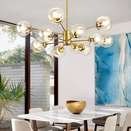 Kronleuchter Gold Modern Glas Kugel Eisen Design
