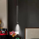 Moderne LED Pendelleuchte in Schwarz mit Zylinderform für Esszimmer