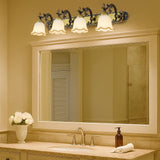 Blumenförmige Spiegelleuchte mit drehbarem Lampenkopf