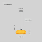 Glas-Pendelleuchte in Schalenform für das Esszimmer