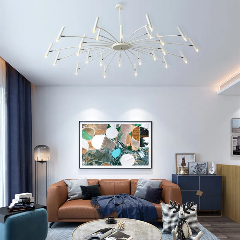 Kronleuchter aus Eisen im skandinavischen Design mit verstellbarem Lampenkopf