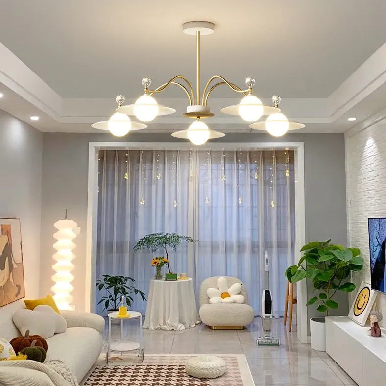 Goldener Moderner LED-Kronleuchter Acht Flammig für das Wohnzimmer