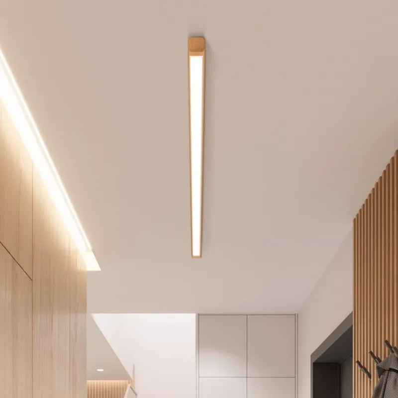 LED Deckenleuchte Lang aus Holz – Dimmbar