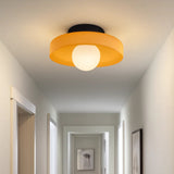 LED Deckenleuchte aus Glas rund mehrfarbig für den Flur