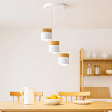 LED Hängelampe aus Holz im skandinavischen Morandi Design