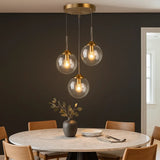 LED Pendelleuchte aus Glas in Kugelform für Esszimmer