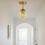 LED Pendelleuchte aus Glas in Kugelform für den Flur, Ø 15 cm