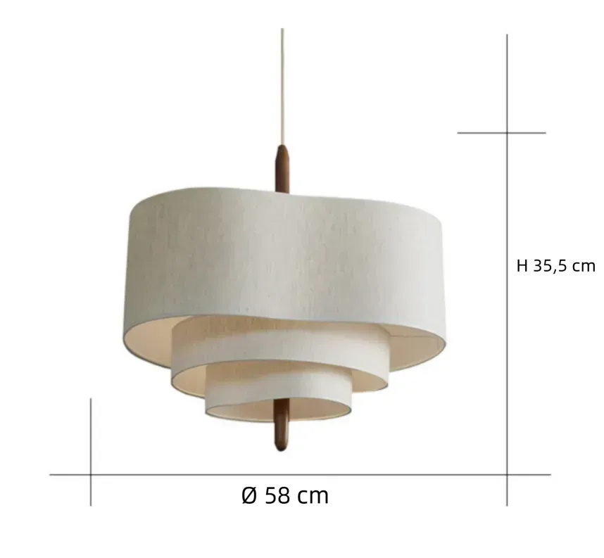 LED Pendelleuchte mit Dreischichtigem Stoffschirm für Schlafzimmer