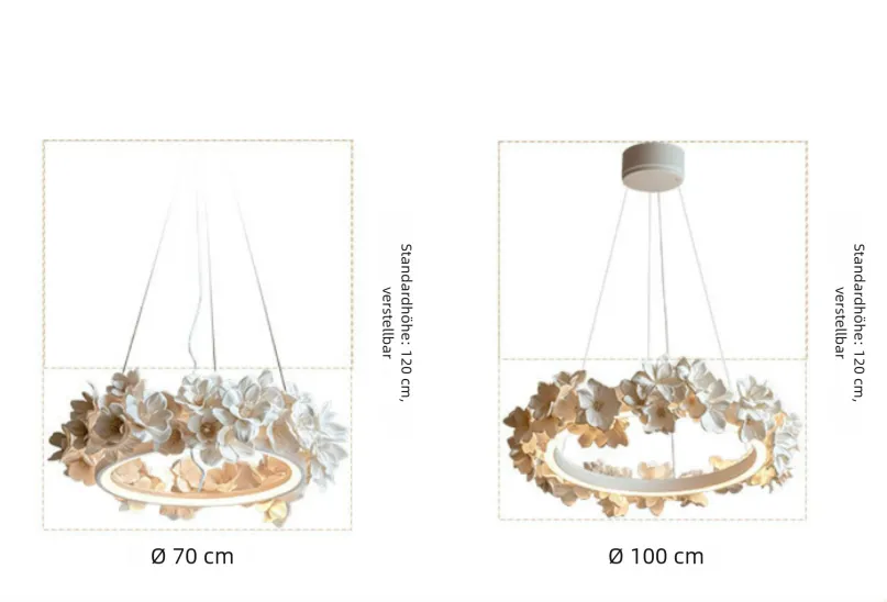 LED Pendelleuchte mit ringförmigem Blumendesign