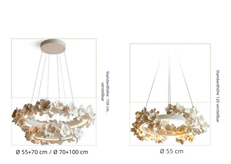 LED Pendelleuchte mit ringförmigem Blumendesign