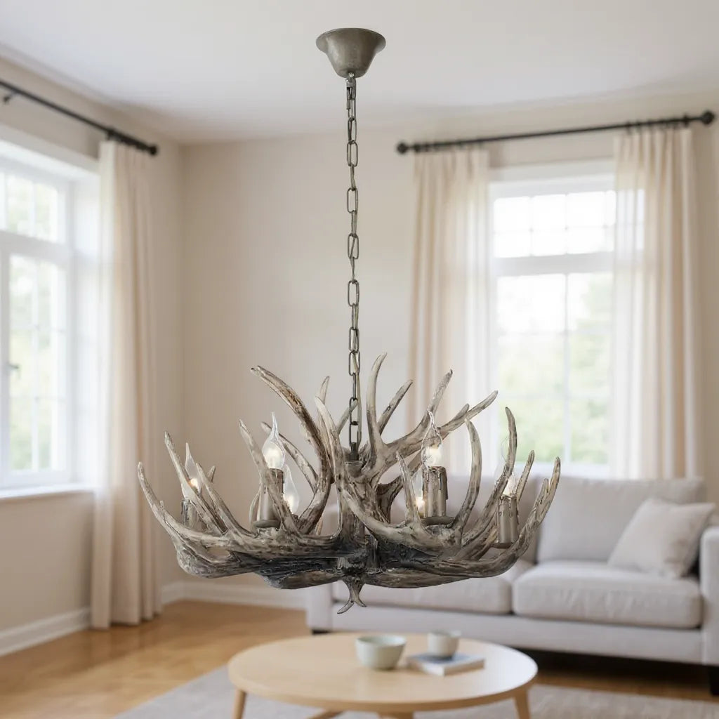 Landhaus Kronleuchter mit Hirschgeweih-Design für das Wohnzimmer