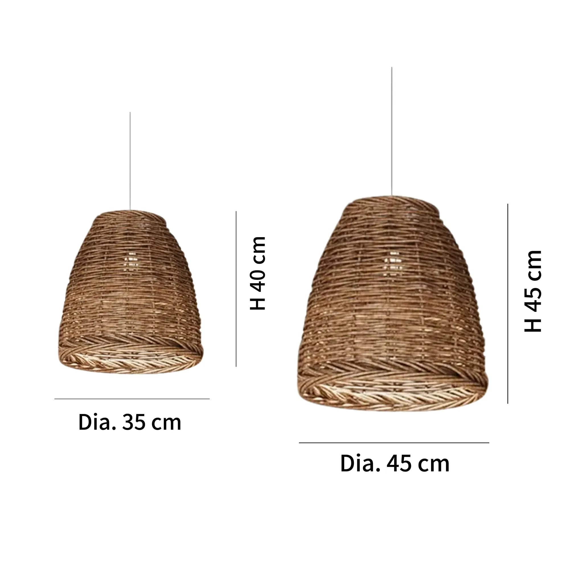 Laterne Pendelleuchte im Vintage Landhausstil aus Rattan