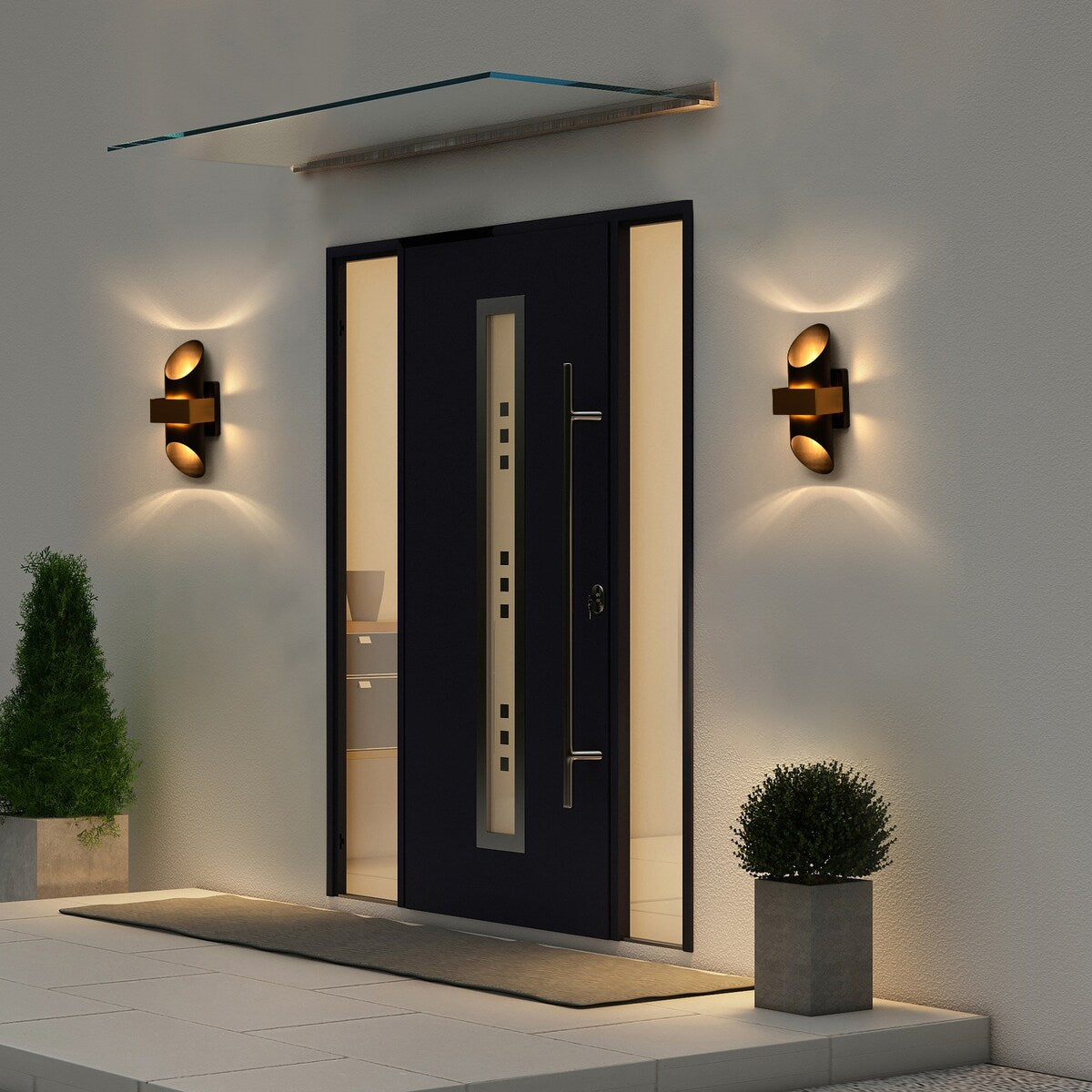 Modern Industrial 2-Light Outdoor LED Wall Sconce