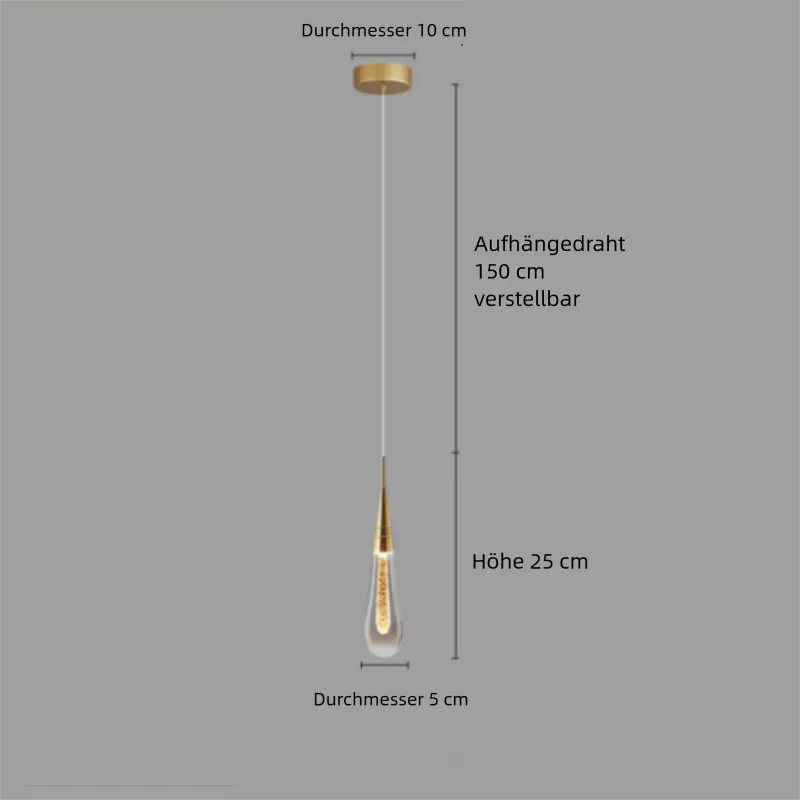 Modern Kristall Pendelleuchte im Wassertropfen-Design
