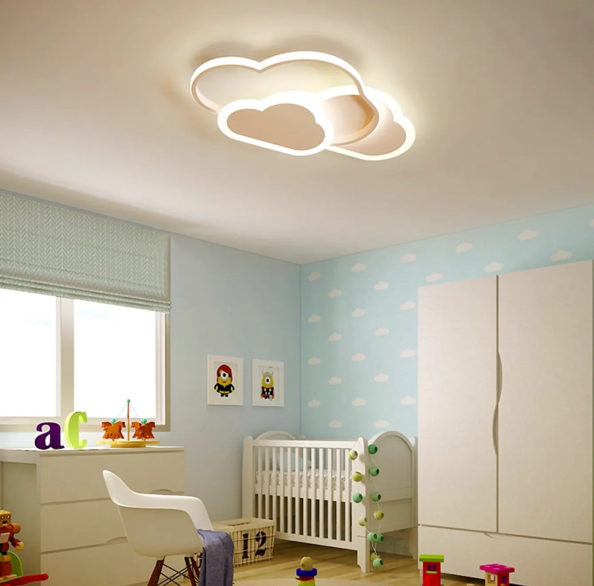 Moderne LED Deckenleuchte im Wolken-Design für das Kinderzimmer