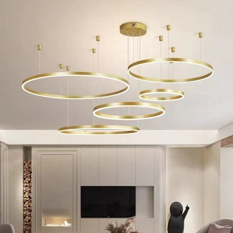 Moderne Runde LED Pendelleuchte Dimmbare für Wohnzimmer