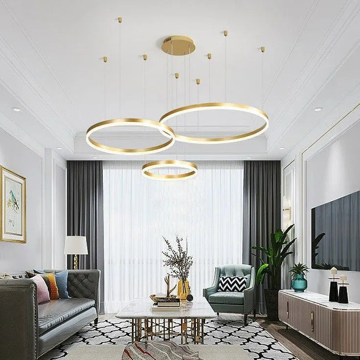 Moderne Runde LED Pendelleuchte Dimmbare für Wohnzimmer