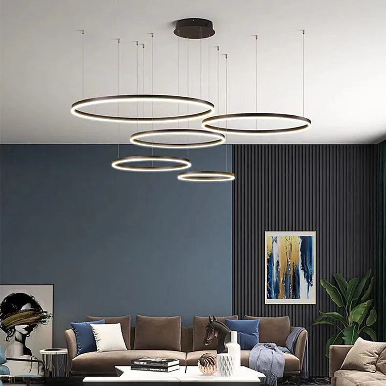 Moderne Runde LED Pendelleuchte Dimmbare für Wohnzimmer