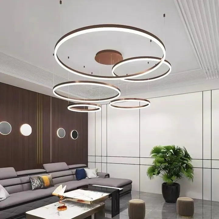 Moderne Runde LED Pendelleuchte Dimmbare für Wohnzimmer