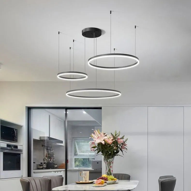 Moderne Runde LED Pendelleuchte Dimmbare für Wohnzimmer