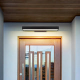 Moderne schwarze Außenwandleuchte rechteckig mit Bewegungsmelder