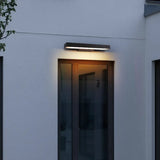 Moderne schwarze Außenwandleuchte rechteckig mit Bewegungsmelder