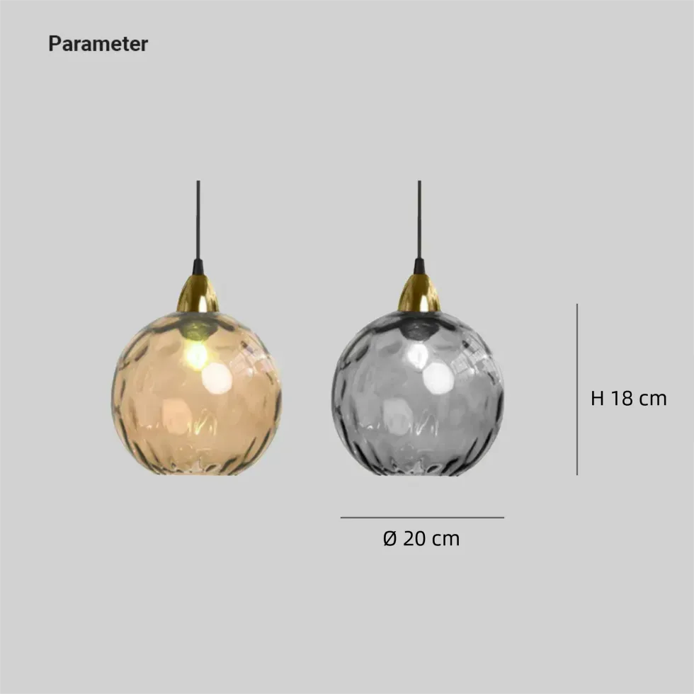 Nordische Pendelleuchte aus Glas mit handgefertigten Wellenmustern