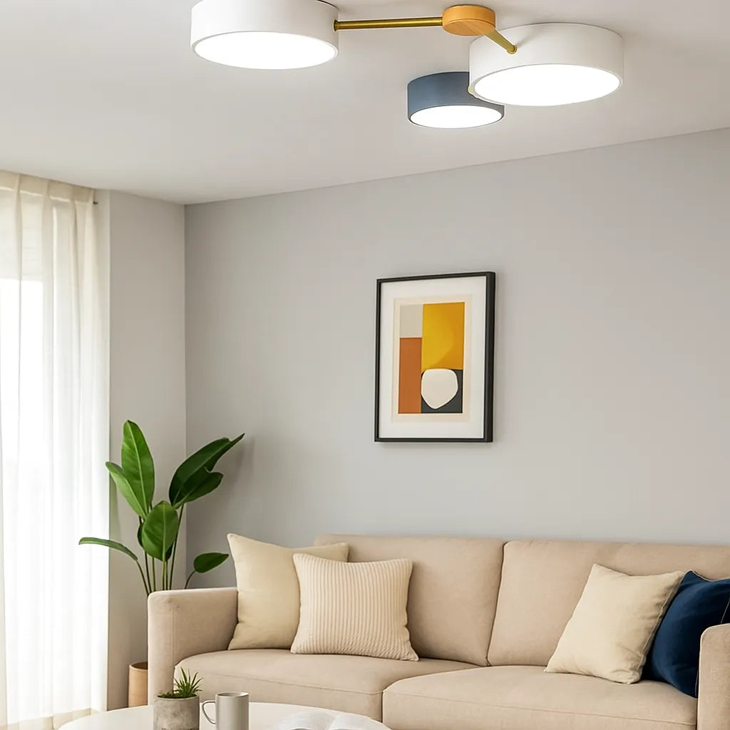 Runde LED Deckenleuchte mit mehreren Köpfen für das Wohnzimmer