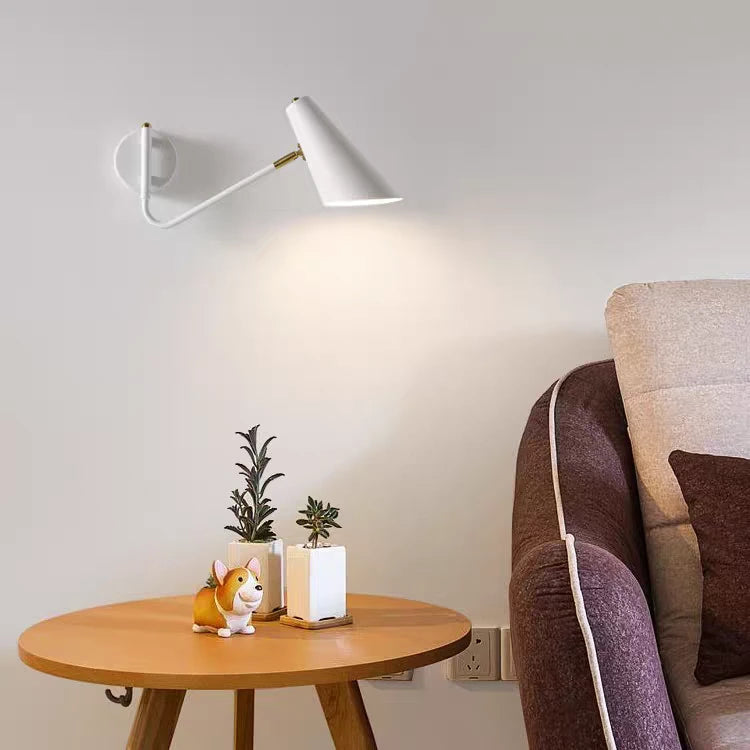 Schwenkbare Wandleuchte mit Gelenkarm Schwarz für Wohnzimmer