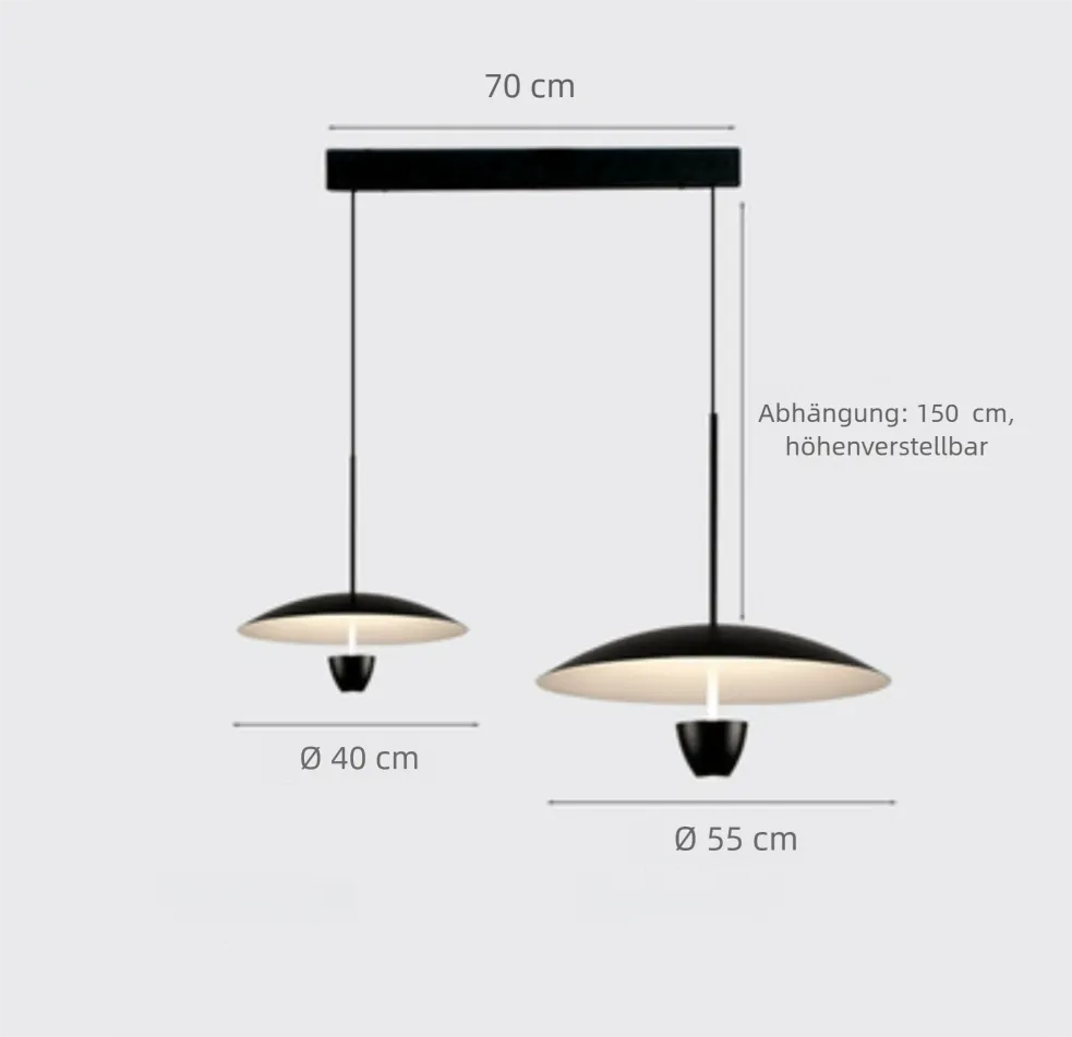 UFO-Pendelleuchte mit langem Kabel für Esszimmer
