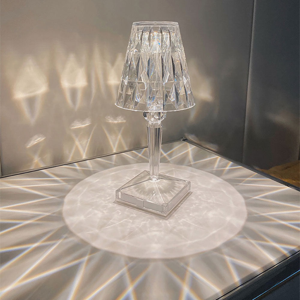 Acryl Kristall Diamant Tischlampe mit Dreifarbigem Licht - Clowas.de