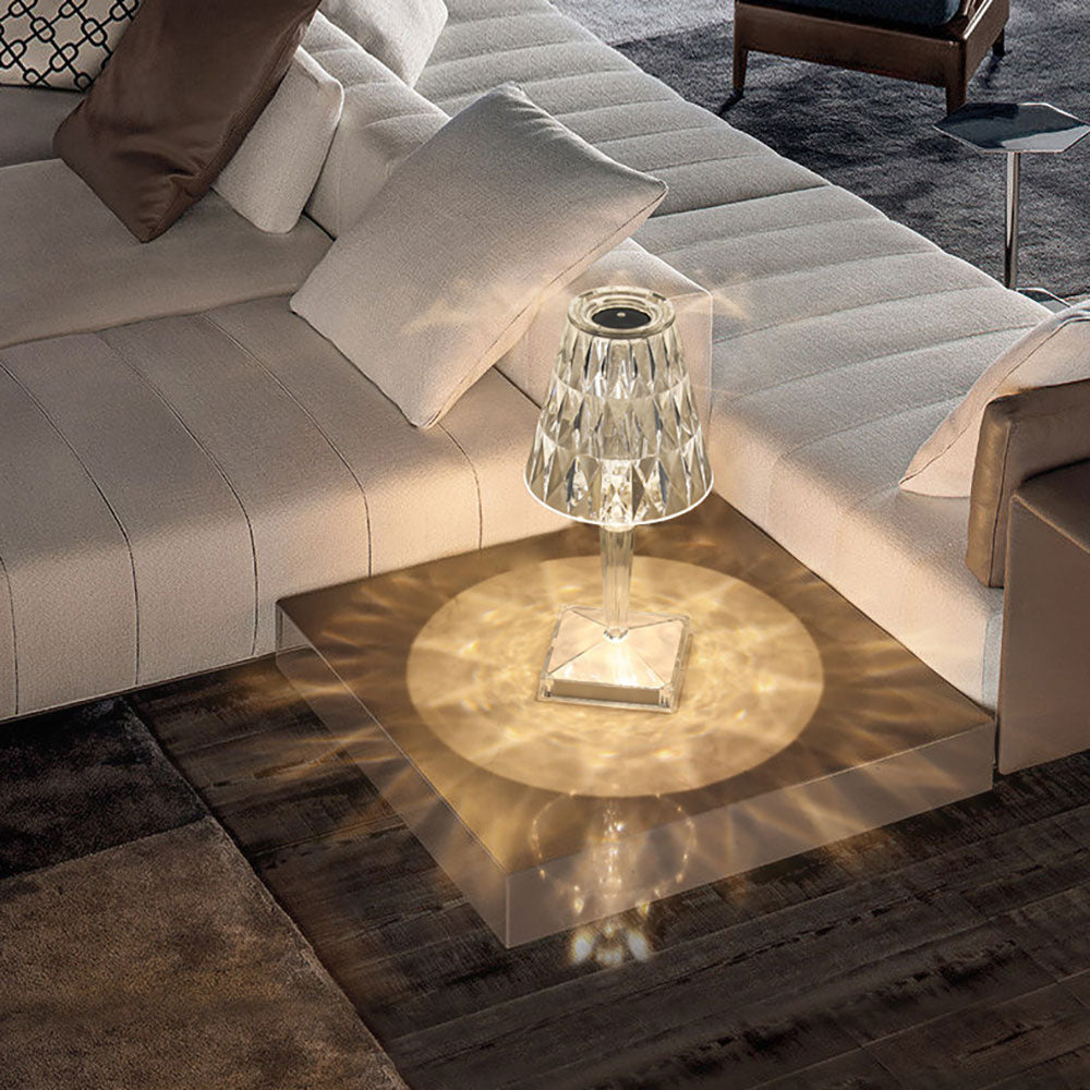 Acryl Kristall Diamant Tischlampe mit Dreifarbigem Licht - Clowas.de