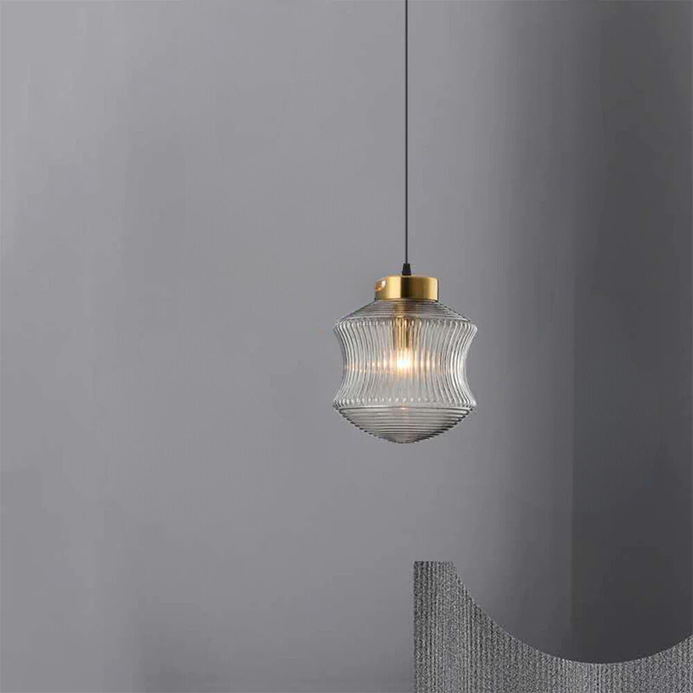 Smoke Gray Geometric Glass LED Pendant Light