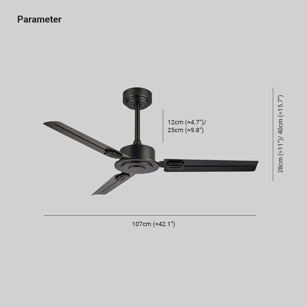 Schwarzer Drei-Blatt-industrielle Deckenventilator