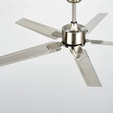 Silver Five-Blade Metallic Industrial Ceiling Fan