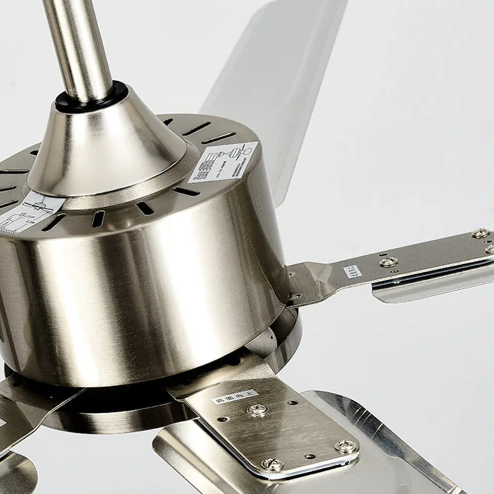 Silver Five-Blade Metallic Industrial Ceiling Fan