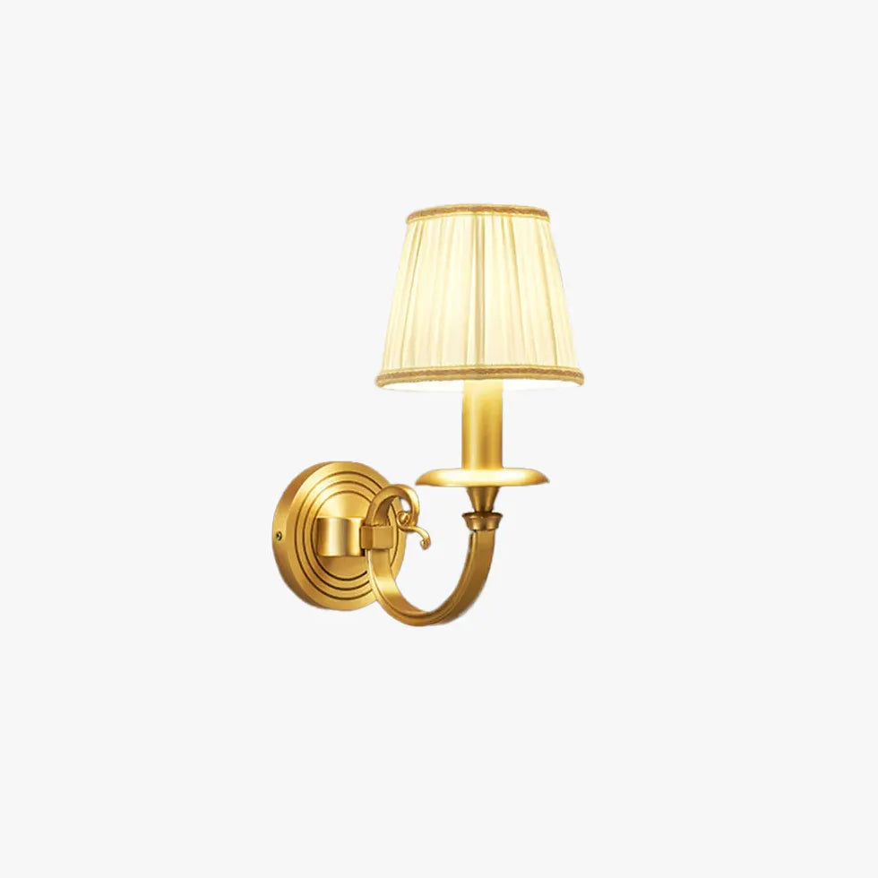 Fabric Double Arm Vintage Gold Wall Lights