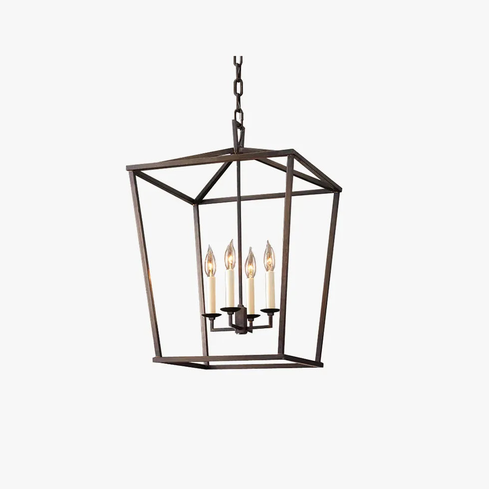 Metal Frame Candle Bulb Industrial Pendant Light