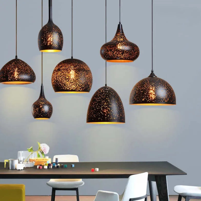 Black Hollow Design Minimalist Dining Room Pendant Light