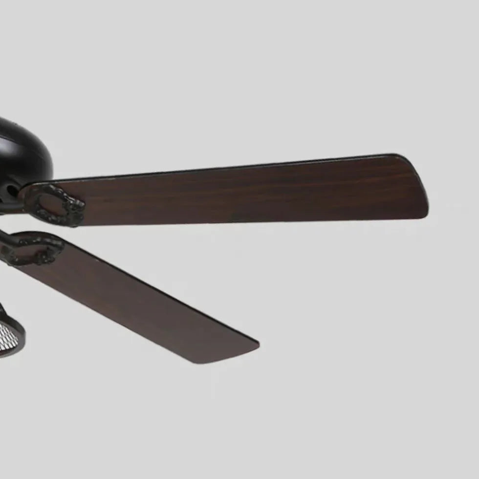 Black Metal Shade Vintage Industrial Ceiling Fan Light