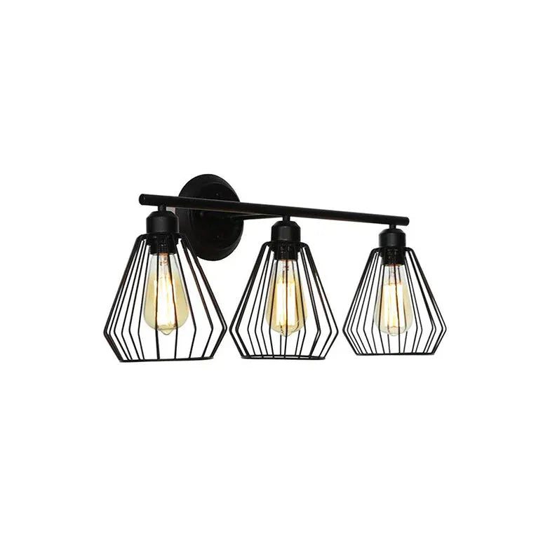 Wandlampe Industrial Style mit schwarzem Metallrahmen