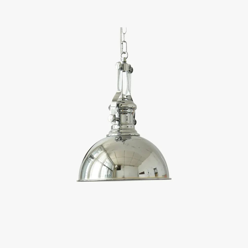 Chrome Dome Industrial Vintage Style Pendant Light