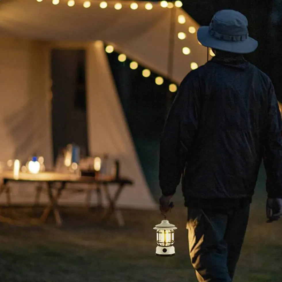 Zylindrische Vintage -Camping -Außenleuchten